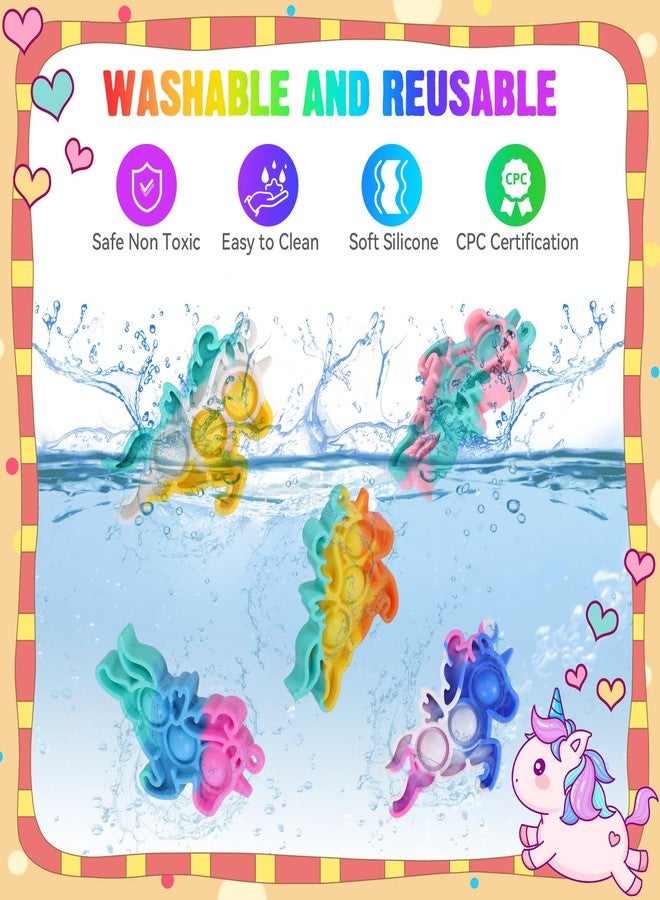 DODOLOL Unicorn Party Favors for Kids Goodie Bags Stuffers Pop Fidget Toys Bulk Its,32 Pack Unicorn Toys Pinata Stuffers Birthday Party Favors 4-8,8-12 Bubbles Small Kids Mini Classroom Prizes Pop keychain It - Image 3